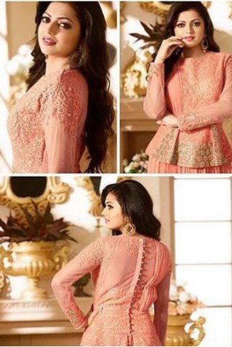 90011 PEACH LT NITYA PARTY WEAR ANARKALI SUIT 