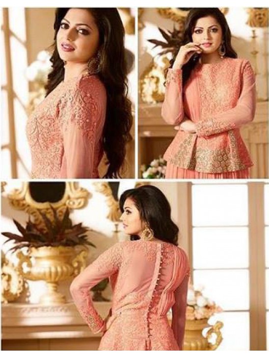 90011 PEACH LT NITYA PARTY WEAR ANARKALI SUIT