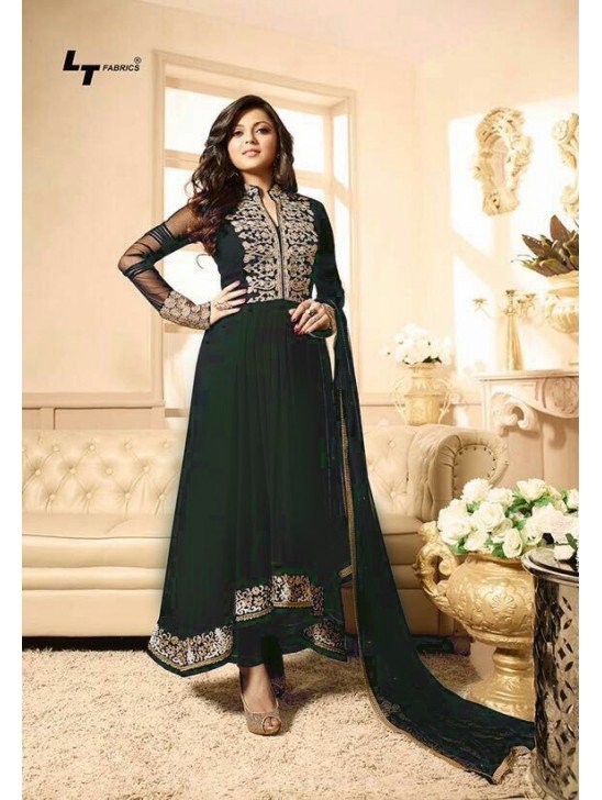 GREEN LT NITYA PARTY WEAR ANARKALI SUIT