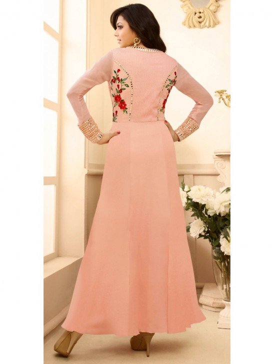 Dusty Pink Embroidered Anarkali Suit