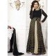 Black & Gold Indian Evening Wear Slit Style Gown