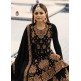 Black Heavy Embroidered Indian Wedding Lehenga