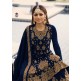 Navy Blue Heavy Embroidered Indian Wedding Lehenga