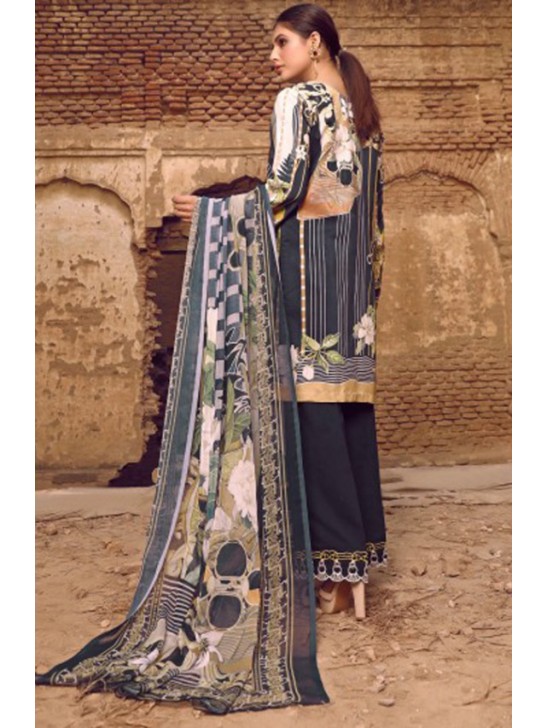 Black Printed Salwar Kameez Summer Printed Lawn Suit