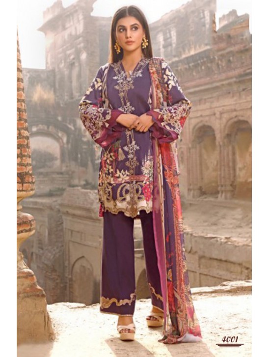 Purple Lawn Summer Salwar Kameez Pakistani Designer Suit