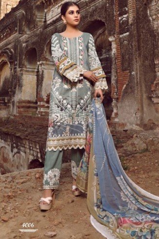 Grey Embroidered Lawn Suit Summer Cotton Pakistani Dress