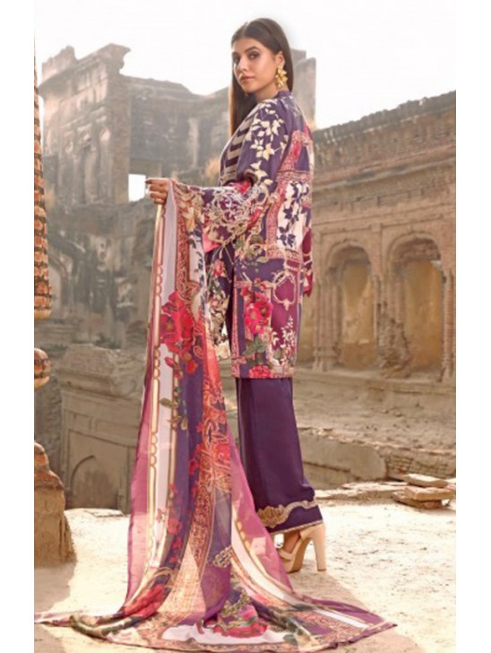 Purple Lawn Summer Salwar Kameez Pakistani Designer Suit