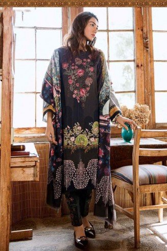 Black Embroidered Lawn Suit Pakistani Summer Salwar Kameez