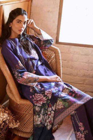 Purple Cotton Summer Suit Pakistani Lawn Salwar Kameez