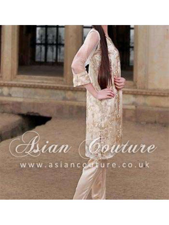 SKIN COLOUR CHIFFON READY MADE OUTFIT
