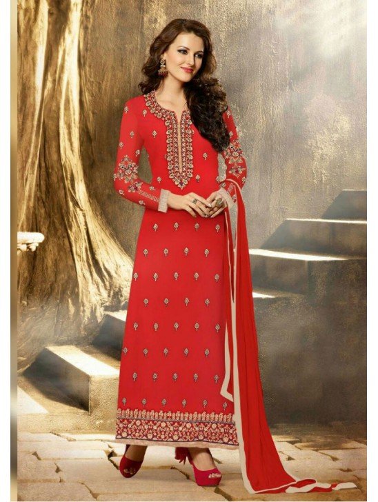 Stunning Red Aarya Party Wear Georgette Salwar Kameez