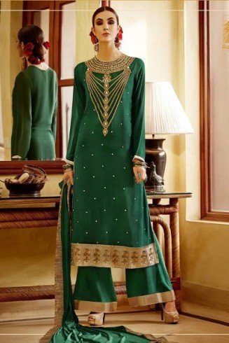 Green Long Dress Indian Salwar Suit
