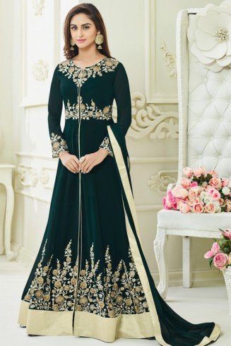 Green Party Anarkali Gown 