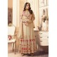 SA-106 BEIGE SAJJAN ALAAMIN PUNJABI STYLE ANARKALI OUTFIT