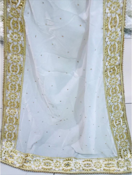 White Women Winter Shawl Pakistani Velvet Shawls