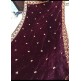 Maroon Embroidered Velvet Shawl