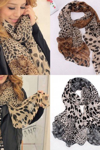 Stunning New Animal Leopard Print Wraps Scarf Chiffon Shawl