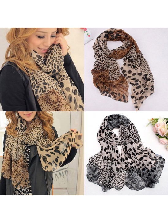 Stunning New Animal Leopard Print Wraps Scarf Chiffon Shawl