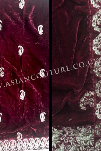 Maroon Embroidered Girl Scarf/Shawl
