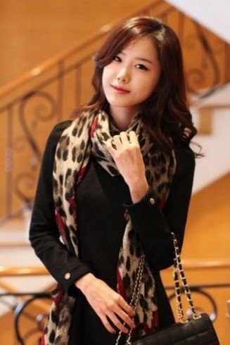 Women Soft Animal Leopard Print Chiffon Shawl Scarf 