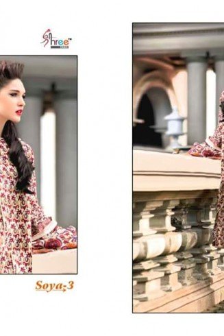 Brown Floral Printed Cambric Cotton Summer Salwar Suit