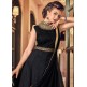 BLACK HEAVY EMBROIDERED INDIAN WEDDING & EVENING GOWN