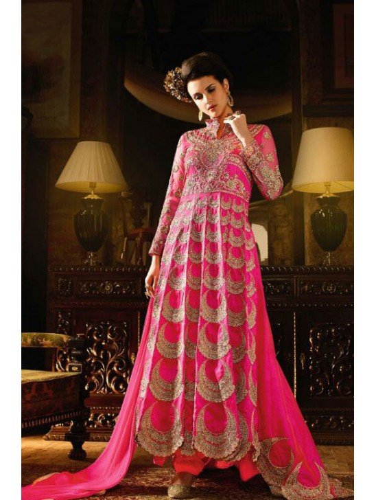 S-61 PINK SYBELLA ANGELLIQUE WEDDING WEAR DRESS