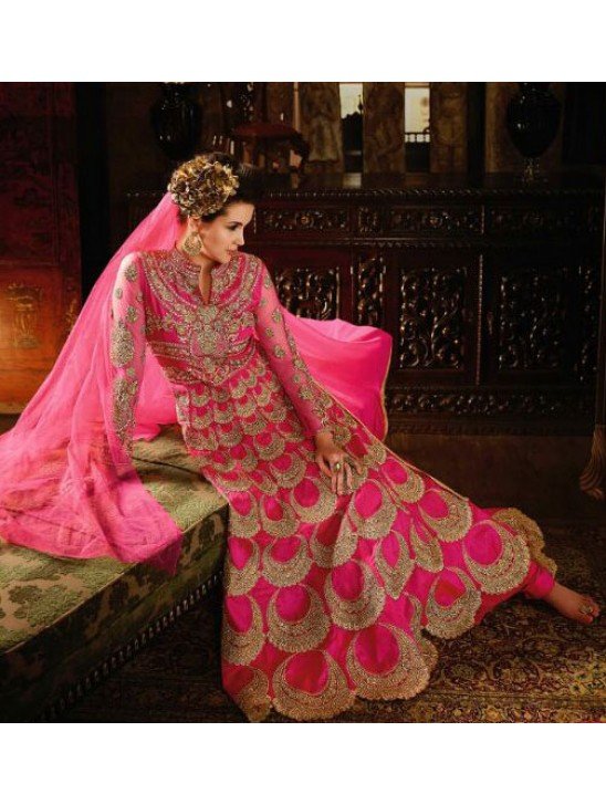 S-61 PINK SYBELLA ANGELLIQUE WEDDING WEAR DRESS