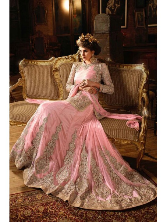 S-65 BABY PINK SYBELLA ANGELLIQUE WEDDING WEAR DRESS