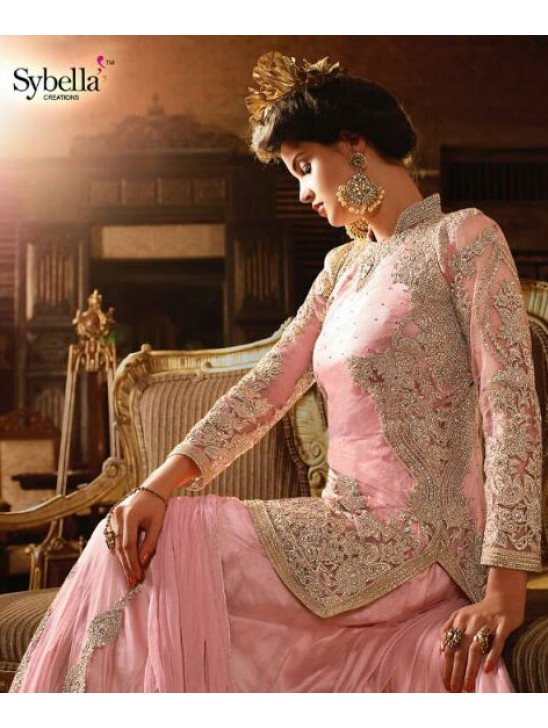 S-65 BABY PINK SYBELLA ANGELLIQUE WEDDING WEAR DRESS