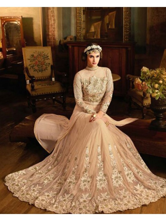 S-67 PEACH SYBELLA ANGELLIQUE WEDDING WEAR DRESS