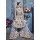 S-83 SILVER SYBELLA HEAVY EMBROIDERED WEDDING WEAR DRESS