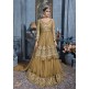 S-87 GOLD SYBELLA HEAVY EMBROIDERED WEDDING WEAR DRESS