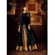 Black Silk Dress Gold Maxi Skirt Wedding Outfit