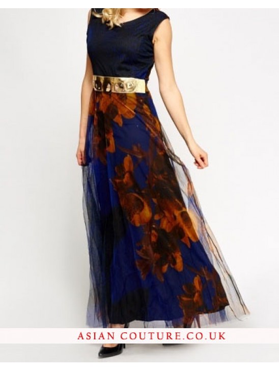 Belted Contrast Maxi Dress Available In 3 Colours