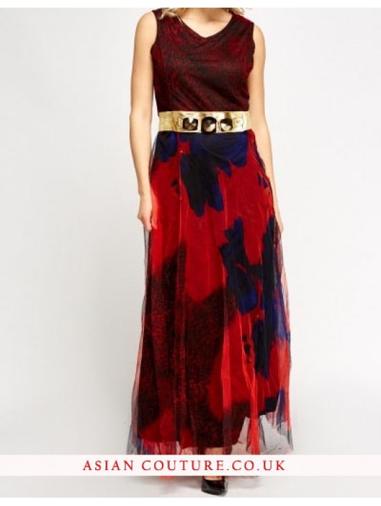 Belted Contrast Maxi Dress Available In 3 Colours