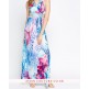 Lovely Encrusted Open Back Printed Maxi Dress