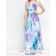 Lovely Encrusted Open Back Printed Maxi Dress