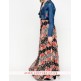 Stunning Floral Denim Bolero Maxi Dress