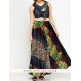 Marvelous Mesh Overlay Belted Maxi Dress