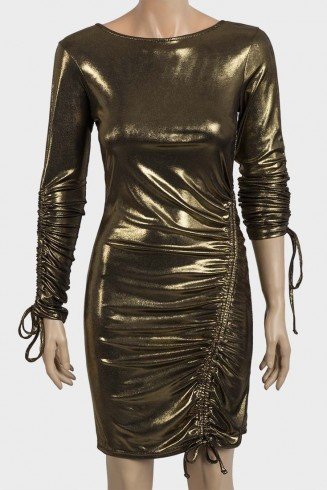 Gold Shimmer Party Dress