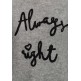 Grey Designer Slogan Jumper Dress