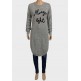 Grey Designer Slogan Jumper Dress