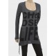 Gunmetal Grey Designer Ladies Slogan Long Top