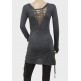 Gunmetal Grey Designer Ladies Slogan Long Top