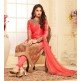 CORAL PINK AND BEIGE TWO TONE EMBROIDERED READY MADE SALWAR SUIT