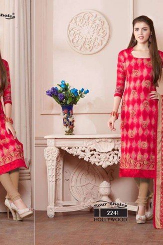 Red Brown Cotton Dress Indian Summer Suit