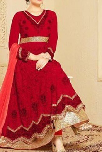 Indian Maxi Red Party Evening Wedding Anarkali Suit (Ready Made XXL)