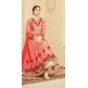 Indian Maxi Coral Peach Party Evening Wedding Anarkali Suit (Ready Made XXL )