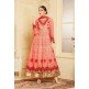 Indian Maxi Coral Peach Party Evening Wedding Anarkali Suit (Ready Made XXL )